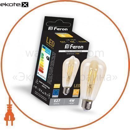 Feron 25857 светодиодная лампа feron lb-764 st64 золото 4w e27 2700k edison