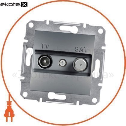 Asfora TV-SAT Розетка крайова - 1дБ, без рамки, сталевий, Schneider, EPH3400162