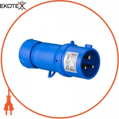 Кабельна вилка, швидка 32А 2p + e IP44 200 ... 250В, Schneider, PKX32M423