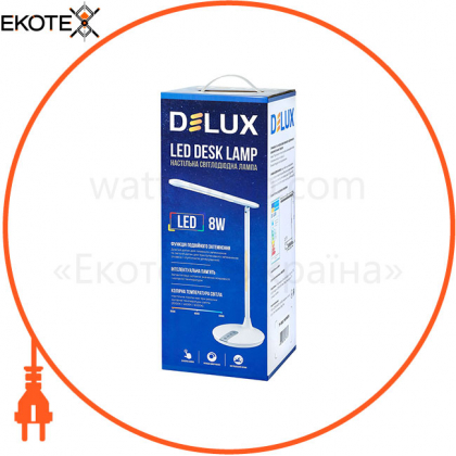 Светильник светодиодный настольный DELUX_TF-550_8 Вт LED 3000K-4000K-6000K  белый