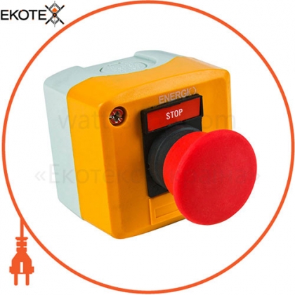 Пост кнопковий ENERGIO XAL-D174 СТОП грибок з фіксацією червоний NC, ENERGIO, 60404