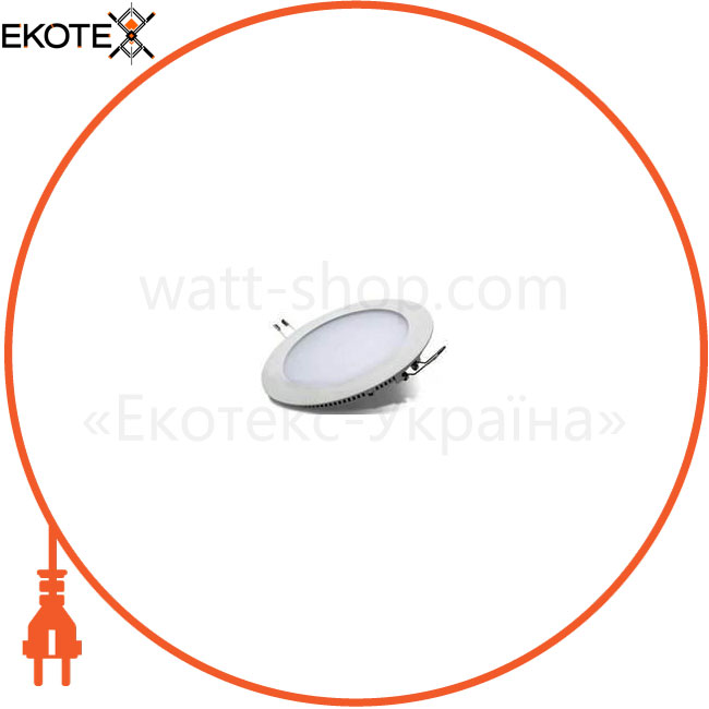 Elcor 211429 светодиодная панель lumex круглая-9вт встроенная (148х14) 6400-6500k