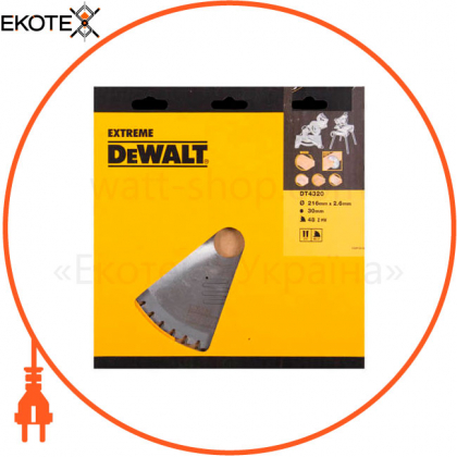Диск пильний EXTREME WORKSHOP DeWALT DT4320, DeWALT, DT4320