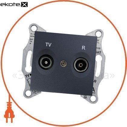 Sedna TV/R розетка прохідна - 4dB без рамки, графіт, Schneider, SDN3301870