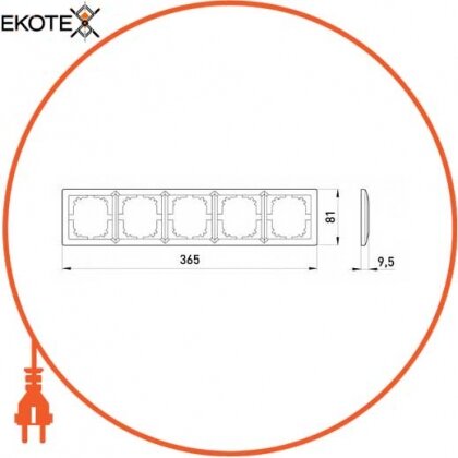 Рамка e.lux.10104L.5.fr.aluminium 5-місцева , "алюміній", Enext, ins0040093