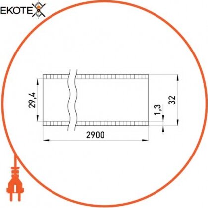 Enext s1035104 труба пвх тонкостенная e.pipe.stand.thin.32.13 d32х1,3х2900мм белого цвета