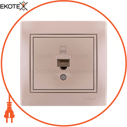 Розетка комп'ютерна 701-3030-139 Колір Перлинно-білий металік 1 шт. RJ 45 CAT5 роз'єм, Lezard, 701-3030-139