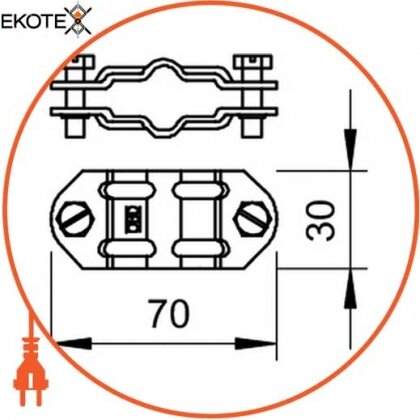 Enext 5336309 разделительный зажим для круглых проводников d 8-10 мм и плоских проводников fl 30 мм из оцинкованной стали obo bettermann
