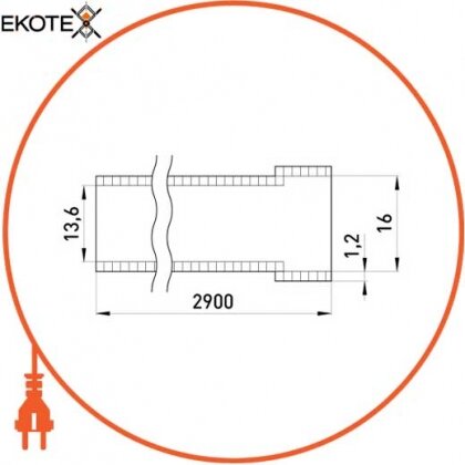 Труба ПВХ з розтрубом e.pipe.bell.stand.16.12 d16х1,2х2900мм, Enext, s14035001