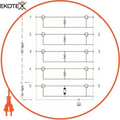 Enext 5083400 коаксиальное устройство защиты для спутникового и кабельного многопозиционного  подключения. obo bettermann