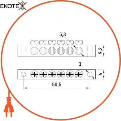 Enext s056001 шина нулевая e.bsa.stand.20.6, 6 отв.х 20 а