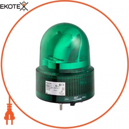 Лампа маячок обертається зелений 24В AC / DC 120мм, Schneider, XVR12B03