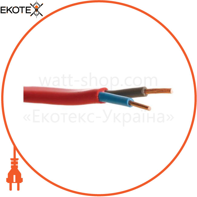 Elcor 110114 кабель ввг-п нгд 2х1,5 красный elcor