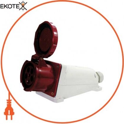 Силова розетка стаціонарна e.socket.pro.5.63, 5п., 380В, IP 67, 63А (135), Enext, p012009