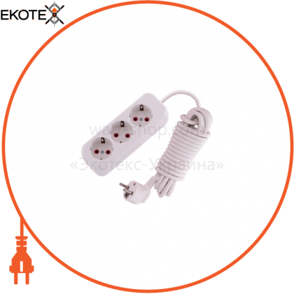 Подовжувач з/з 3 вх. 5 м 1090 720 0305 301-1 250V 16A / 3 x 1,5 mm, Lezard, 720 0305 301-1