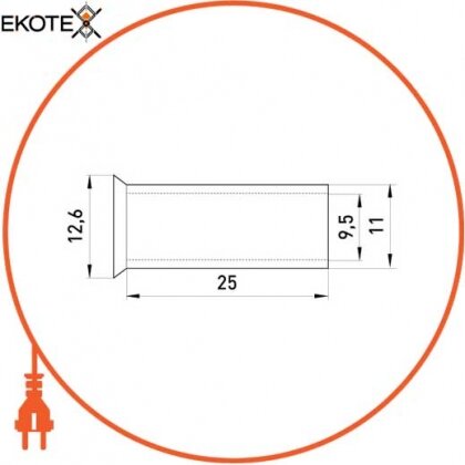 Enext s4038020 неизолированные наконечник e.terminal.stand.en.50.25 50,0 кв.мм, l = 25 мм