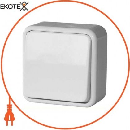 Вимикач одноклавішний e.touch.1111.w для зовнішнього монтажу, білий, Enext, p043002