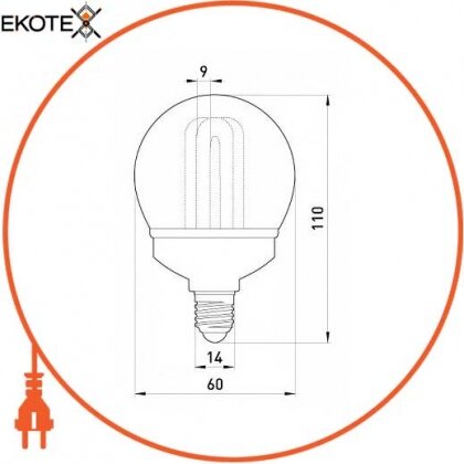 Enext l0290004 лампа энергосберегающая e.save.globe.e14.11.4200, тип globe, патрон е14, 11w, 4200 к