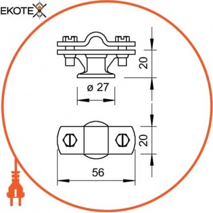 Enext 5229960 держатель для круглых проводников d 8-10 мм, с перемычкой obo bettermann