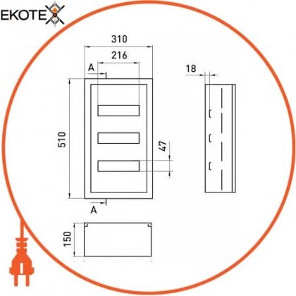 Enext s0100217 корпус металлический e.mbox.pro.n.36z ip54 навесной на 36 модулей с замком
