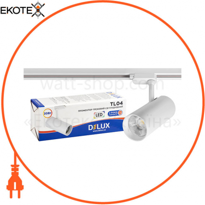 Прожектор светодиодный трековый DELUX TL04 30 Вт 36° 4000K белый